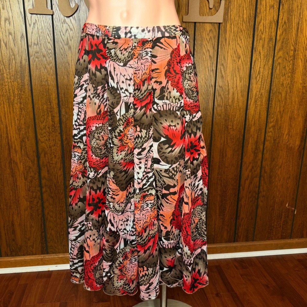 Pink Fairycore Butterfly Print Maxi Skirt Elementz Women S Boho Artsy Red Brown